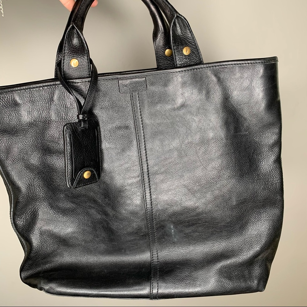 YSL + vintage black leather bag